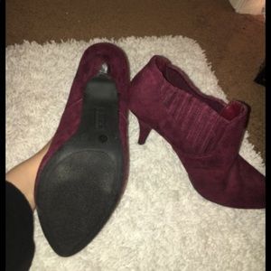 Burgundy booties